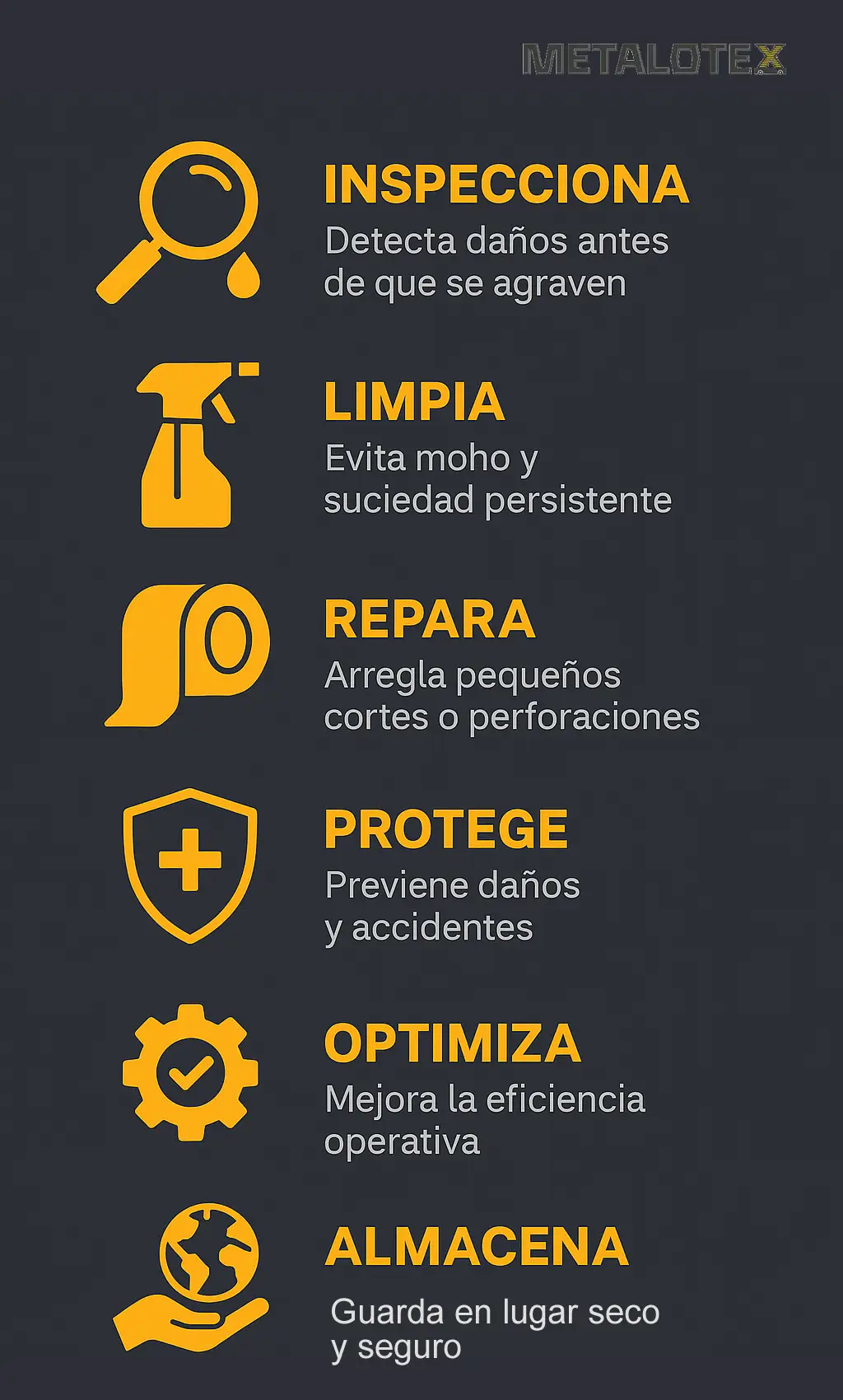 Mantenimiento de techos de lona infografía