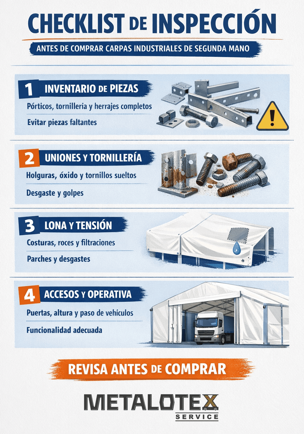carpas industriales de segunda mano infografía