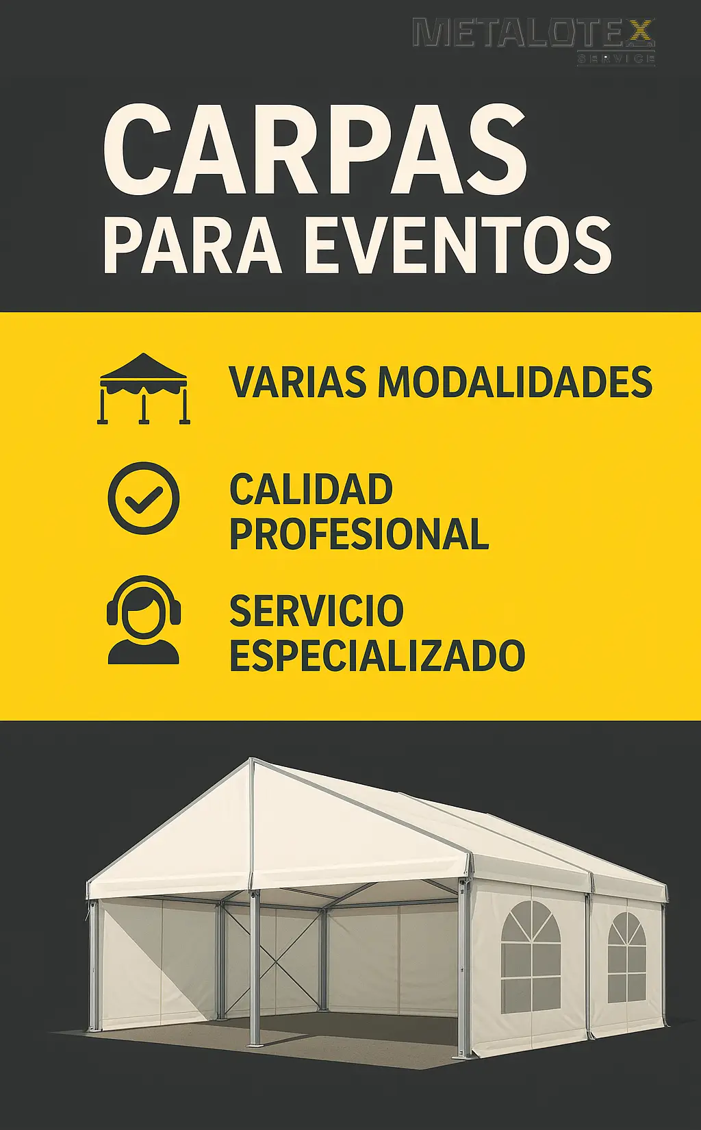 comprar carpas para eventos infografia